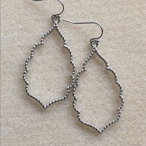 Silver colored drop earrings